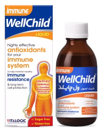 شربت ایمیون ولچایلد | تقویت سیستم ایمنی کودکان شربت ایمیون ولچایلد Immune WellChild تقویتکننده سیستم ایمنی کودکان بدون شکر و گلوتن.